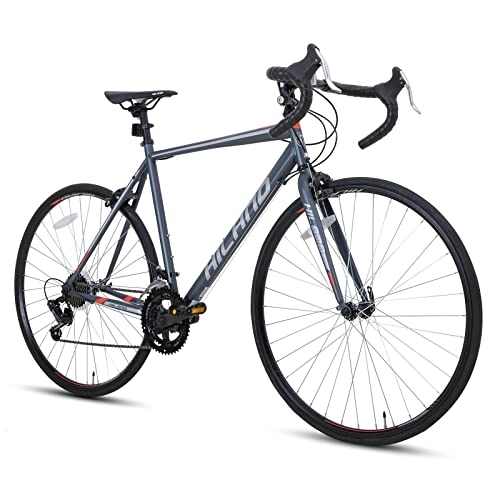 Bicicletas de carretera : IVIL HILAND 700c Bicicleta de Carretera de 28 pulgadas, marco de acero con cambio Shimano de 12 velocidades, freno de pinza, color azul, para hombre y mujer, talla L