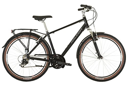 Bicicletas híbrida : 2016 Raleigh Pioneer Trail – Bicicleta híbrida de aluminio para bicicleta, color negro, color negro y azul real, tamaño 23