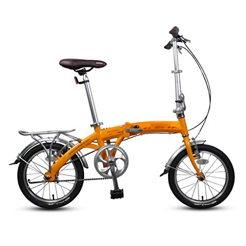 Plegables : Bicicleta plegable, ideal para conducción urbana y desplazamientos, cuadro de aleación de aluminio, transmisión de una velocidad, guardabarros delantero y trasero, cremallera trasera, 16 pulgadas