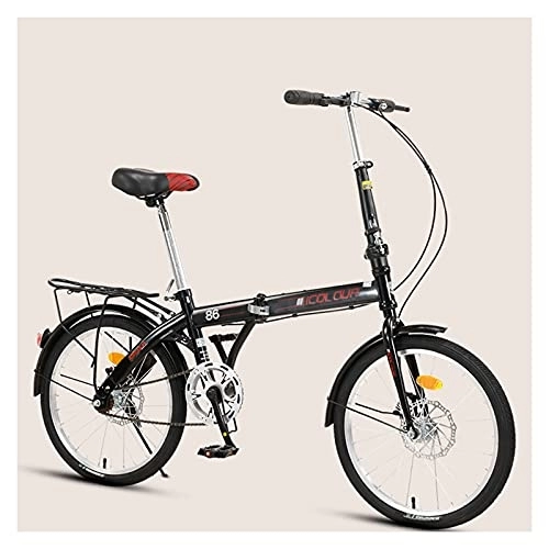 Plegables : Bicicleta Plegable Ligera De 20 Pulgadas Bicicletas Plegables De Una Sola Velocidad Frenos De Disco Doble Bicicletas para Viajeros para Adultos Estudiantes Bicicleta Urbana Urbana, A