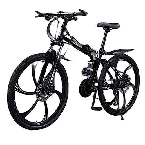 Plegables : DADHI Bicicleta de montaña Plegable, Bicicleta para Exteriores de Velocidad Variable, Freno de Disco mecánico Sensible, fácil Montaje, para Hombres / Mujeres (Black and White 24 Speed)