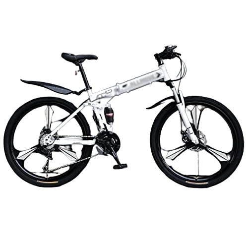 Plegables : DADHI Bicicleta de montaña Plegable: velocidades versátiles, Capacidad de Carga de 220 Libras, Lista para Aventuras Todoterreno, diseño ergonómico, Frenos de Disco Dobles (White 26inch)