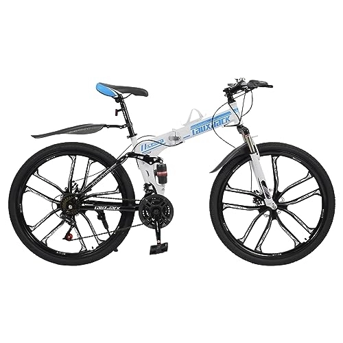 Plegables : ERnonde Bicicleta de montaña de 26 pulgadas, bicicleta plegable para adultos con alto contenido de carbono, bicicleta plegable de 21 velocidades, bicicleta plegable de freno de disco, bicicleta