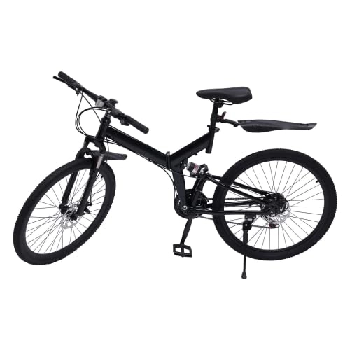 Plegables : Froulaland Bicicleta de montaña plegable suspensión completa frenos de disco dual bicicleta para adultos bicicleta de carretera unisex bicicleta de carretera estructura triángulo lineado 26 pulgadas