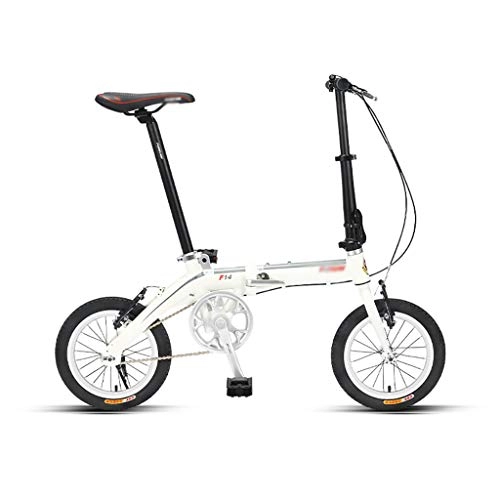 Plegables : GEXIN Bicicleta Plegable de aleación de Aluminio, 14 en Bicicleta Plegable City Commuter (Blanco)
