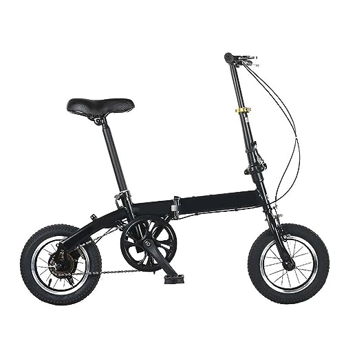 Plegables : JTBDWOSK Bicicleta Fija Bicicleta Plegable De 12 Pulgadas Bicicleta Plegable De Carbono De Acero De Acero Solteros Freno De Rodaja, Sistema De Plegado Rápido, para Deportes Al Aire Libre., Negro