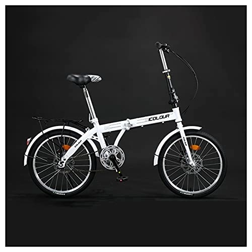 Plegables : LHQ-HQ Bicicleta Plegable Liviana Bicicletas Plegables De Una Sola Velocidad De 20 Pulgadas Frenos De Disco Doble Bicicletas para Viajeros para Adultos Estudiantes Bicicleta Urbana Urbana, C