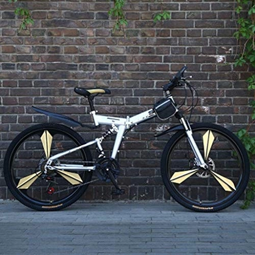 Plegables : Nfudishpu Bicicleta Deportiva para Adultos Mountain, Ruedas de 24-26 Pulgadas, Ciclo Plegable de 21 velocidades con Frenos de Disco, 24 Pulgadas