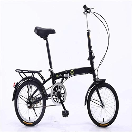 Plegables : Nfudishpu Bicicleta Plegable portátil Ultraligera niños, Hombres y Mujeres Bicicleta Plegable de Aluminio Ligero con Marco 16 Pulgadas, Negro