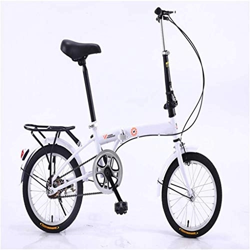 Plegables : Nfudishpu Bicicleta Plegable portátil Ultraligera niños, Hombres y Mujeres Bicicleta Plegable de Aluminio Ligero con Marco de 16 Pulgadas, Blanco