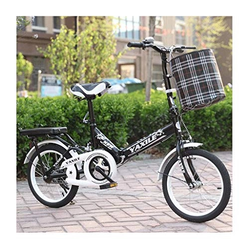 Plegables : Weiyue Bicicleta Plegable- Bicicleta Plegable Bicicleta Ligera Bicicleta Plegable Bicicleta de 20 Pulgadas Niños y Estudiantes Adultos (Color : Black)