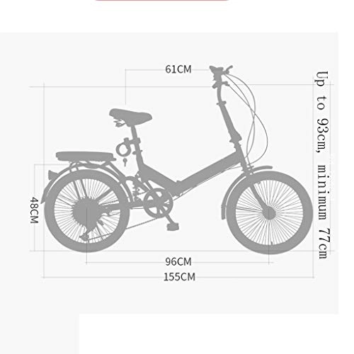 Plegables : Weiyue Bicicleta Plegable- Bicicleta Plegable for Adultos Bicicleta amortiguadora 20 Pulgadas Estudiante Adulto Velocidad Variable Bicicleta Ligera (Color : Pink)