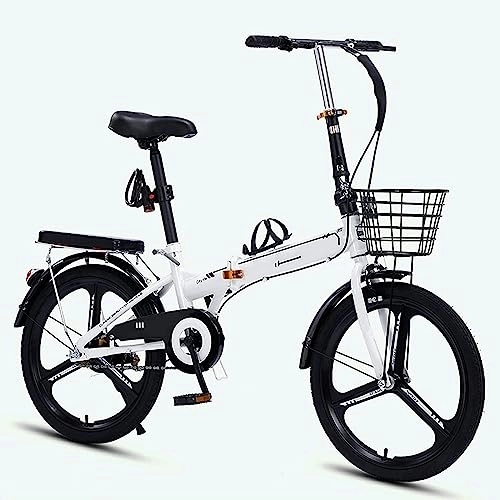 Plegables : WOLWES Bicicleta de montaña Plegable para Adultos - Bicicletas Plegables con Marco de Acero de Alto Carbono, Bicicleta Plegable de Altura Ajustable con Guardabarros Delantero y Trasero C, 16in