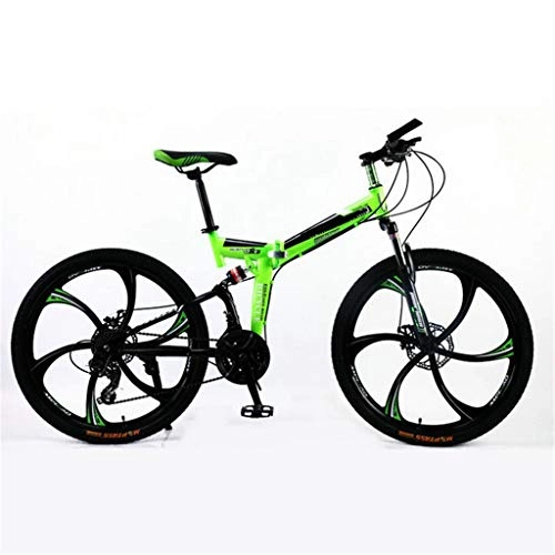 Plegables : Zhangxiaowei Mens Bicicleta de montaña, la suspensin Delantera, 21 / 24 Velocidad, 26-Pulgadas, Llantas, 17.5-Pulgadas Marco de Aluminio, Verde, 24 Speed