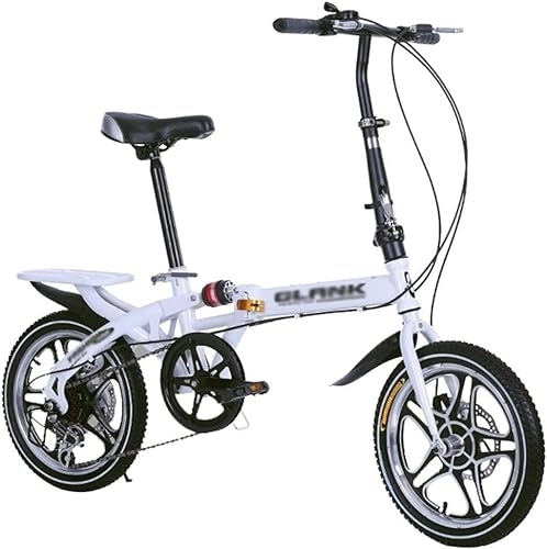 Plegables : ZLYJ Bicicleta Ciudad Plegable 14 / 16 Pulgadas, Bicicleta Plegable para Adultos, Velocidad Variable Móvil Portátil Ligera Plegable, para Estudiantes Y Viajeros Urbanos B, 16inch