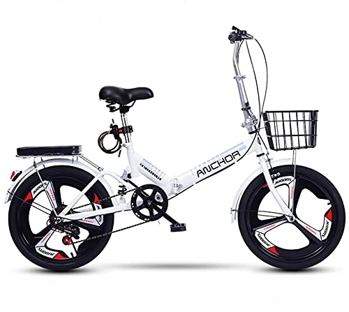 Plegables : ZLYJ Bicicleta Plegable De 20 Pulgadas con Doble Choque, Desviador De Velocidad De Bicicleta Plegable con Portaequipajes, Bicicleta De Montaña De Suspensión Completa A, 20 in