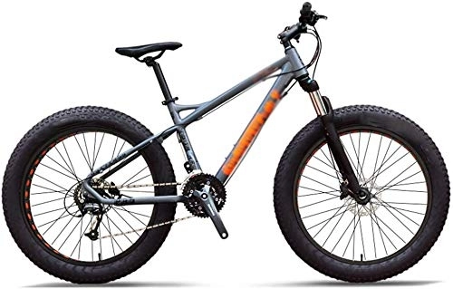Fat Tyre Bike : CHHD Mountain Bikes, 27-Speed Mountain Bikes, Professional 26 Inch Adult Fat Tire Mountain Bike, Aluminum Frame Front Suspension All Terrain Bicycle, E