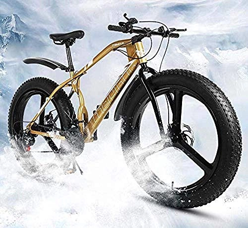 Fat Tyre Bike : CXY-JOEL 26 inch Bicycle Mountain Bike for Adult Men Women Fat Tire MTB Bike Dual Disc Brake Hardtail High-Carbon Steel Frame-D_27 Speed