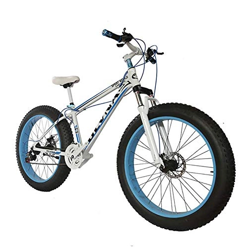 Fat Tyre Bike : Double Disc Brake Mountain Bike, 26 inch Fat tire Bicycle From Snow Bike, Aluminum alloy frame, Fashion Mtb 21 Speed Full Suspension Steel
