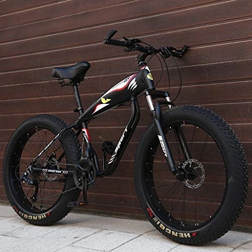 Fat Tyre Bike : Lyyy 26 Inch Hardtail Mountain Bike, Adult Fat Tire Mountain Bicycle, Mechanical Disc Brakes, Front Suspension Men Womens Bikes YCHAOYUE (Color : Black, Size : 21 Speed)