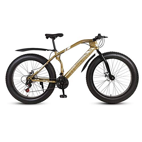 Fat Tyre Bike : Men Double Disc Brake Fat Bike Outroad Mountain Bike, RNNTK Wide Tire Off-road Variable Speed Bicycle Adult Mountain Bicycle, A Variety Of Colors Men And Women D -21 Speed -26 Inches