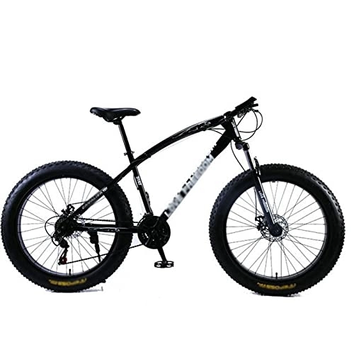 Fat Tyre Bike : Mens Bicycle Mountain Bike Fat Tire Bikes Shock Absorbers Bicycle Snow Bike (Color : Green) (Black)