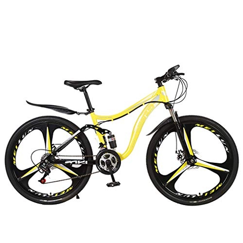 Fat Tyre Bike : Oksea Outroad Mountain Bike For Men Women 26 Inch Dual Shock-Absorbing 21 Speed Mountain Bicycle Cool Bike (Yellow)