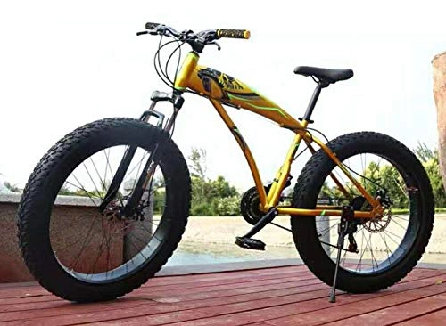 Fat Tyre Bike : peipei 7 / 21 / 24 / 27 Speeds Mountain Bicycle 26 Inch Fat Tire Snowmobile Disc Brake Shock Absorber Student Bicycle Mountain Bike-Yellow_24Inch_24