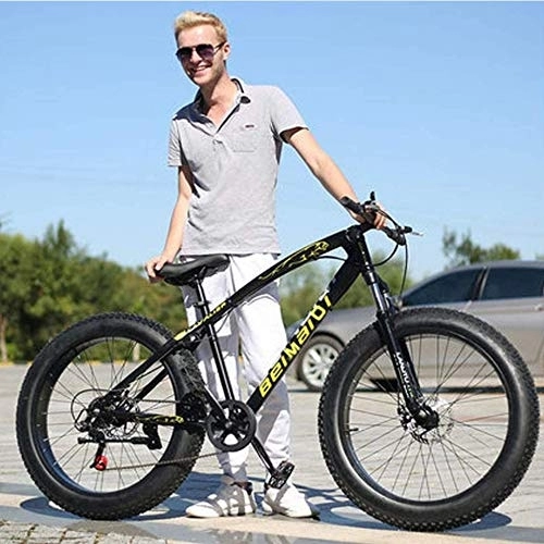 Fat Tyre Bike : TRGCJGH Mountain Bikes High-Carbon Steel Hardtail Dual Disc Brake Bicycle PVC Pedals Mountain Bike For Adult, 26inches-27Speed