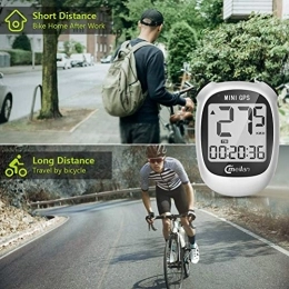 Auplew - velocímetro inalámbrico para bicicleta, inalámbrico, Bluetooth, GPS, velocímetro, MP3, accesorios de computadora con pantalla LCD, para exteriores, hombres, mujeres, adolescentes ciclistas