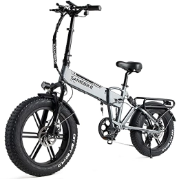 Samebike Bicicletas eléctrica SAMEBIKE XWLX09 Fat Tire Bicicleta eléctrica Bicicleta Electrica Montaña Bicicletas Electricas Plegables Playa Nieve Bicicleta Eléctrica 20 Pulgadas para Adultos