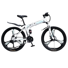 CASEGO Plegables Bicicleta plegable de montaña con marco de acero de alto carbono Bicicleta de velocidad variable de campo traviesa de tres cuchillas de una rueda Adecuada para desplazamientos diarios (B 26inch)