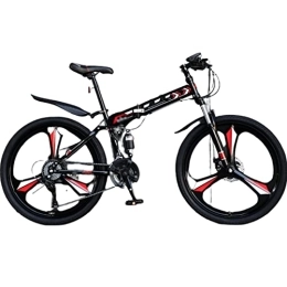 DADHI Plegables DADHI Bicicleta de montaña Plegable - Bicicleta de Velocidad Variable para Hombres y Adolescentes - Ruedas de 26" / 27, 5" - 24 / 27 / 30 velocidades - Todoterreno - Ligera y Plegable (Red 26inch)