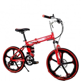 DSHUJC Plegables DSHUJC Bicicleta Plegable de 20 Pulgadas con Doble Amortiguador, Bicicleta de montaña Plegable de Rueda integrada de Velocidad Variable para Hombres y Mujeres, Mejor Regalo