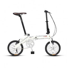 GEXIN Plegables GEXIN Bicicleta Plegable de aleación de Aluminio, 14 en Bicicleta Plegable City Commuter (Blanco)