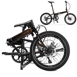 Luanda Plegables Luanda* MTB Bicicleta de Montaña Plegable, 20 Pulgadas Bicicleta para Adulto, 8 Velocidades Velocidad Variable Bici Juvenil, Doble Freno Disco / Negro