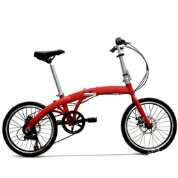 Mountain Bike Plegables Mountain Bike Bicicleta Plegable con Ruedas de 20 Pulgadas y Bicicleta de Acero de Alto Carbono de 7 velocidades-Red_20 Pulgadas