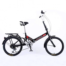 MUYU Plegables MUYU Bicicleta Plegable Ideal para guardabosques Traseros de 7 velocidades Guardabarros Traseros de 7 velocidades y Ruedas de 20 Pulgadas, Negro, Normal Version