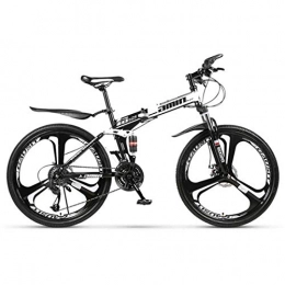 MUYU Plegables MUYU Bikes Bicicleta Montaña de 26 Pulgadas, Plegable de Aluminio Doble Freno Disco, Blanco, 21 Speed