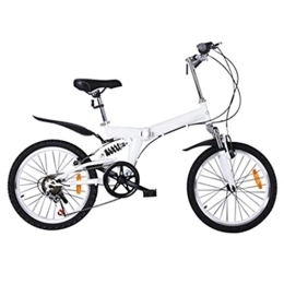 Nfudishpu Plegables Nfudishpu Bicicleta Plegable - Marco de Acero Ligero para niños Hombres y Mujeres Bicicleta Plegable Bicicleta de 20 Pulgadas, Blanco
