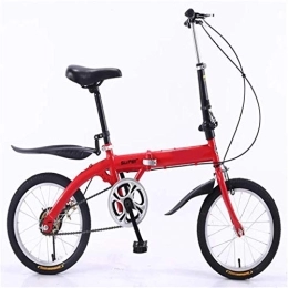 Nfudishpu Plegables Nfudishpu Bicicleta Plegable - Marco Ligero de Aluminio para niños Hombres y Mujeres Bicicleta Plegable 16 Pulgadas, Rojo