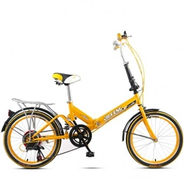 Weiyue Plegables Weiyue Bicicleta Plegable- 20 Pulgadas de Velocidad Variable Bicicleta Plegable Bicicleta Amortiguador Bicicleta Adulto Hombre y Mujer Estudiante Coche (Color : Yellow)