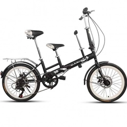 Weiyue Plegables Weiyue Bicicleta Plegable- Bicicleta for Padres e Hijos Doble Madre e Hijo Coche Coche Cambio de Velocidad Frenos de Disco Plegable Cerca de Mujer Cinturn de Seguridad Bicicleta (Color : Black)
