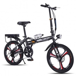 Weiyue Plegables Weiyue Bicicleta Plegable- Bicicleta Plegable de 6 velocidades con Ruedas de 20 Pulgadas Ideal for Montar a Caballo Urbano (Color : Black)