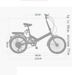 Weiyue Plegables Weiyue Bicicleta Plegable- Bicicleta Plegable for Adultos Bicicleta amortiguadora 20 Pulgadas Estudiante Adulto Velocidad Variable Bicicleta Ligera (Color : Pink)
