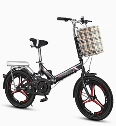 WOLWES Plegables WOLWES Bicicleta Plegable Bicicleta De Ciudad Plegable, Bicicleta De Suspensión Completa De Acero De Alto Carbono Bicicleta Plegable Ligera, para Adolescentes, Adultos C, 20in