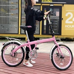 YYSD Plegables YYSD Bicicleta Plegable Informal Portátil, Bicicleta Plegable con Freno de Disco Doble y Ligera de 20 Pulgadas, Bicicleta Pequeña para Estudiantes y Comodidad para Hombres y Mujeres