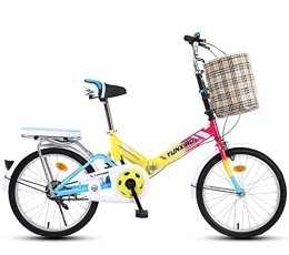 ZLYJ Plegables ZLYJ Bicicleta Plegable para Adultos, Bicicleta Plegable Ligera Unisex Desplazamiento De 20 Pulgadas Bicicleta De Ciudad De Ocio Plegable Adecuado para Excursiones Al Aire Libre F, 20 in