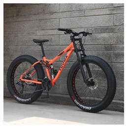 TTZY Fat Tyre Bike 26 inch Mountain Bikes, Adult Boys Girls Mountain Trail Bike, Dual Disc Brake Bicycle, High-Carbon Steel Frame, Anti-Slip Bikes, Blue, 27 Speed SHIYUE (Color : Orange, Size : 27 Speed)