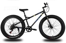 Generic Fat Tyre Bike Bicycle, Mountain Bike for Adults, Dual Disc Brake Fat Tire Mountain Trail Bicycle, Hardtail Mountain Bike, High-Carbon Steel Frame, 26 Inch Wheels